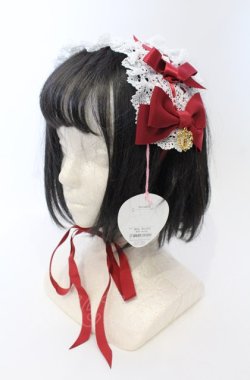 画像1: BABY,THE STARS SHINE BRIGHT / プリンセスドロップヘッドドレス  えんじ×シロ O-25-07-19-014-BA-AC-IG-OS