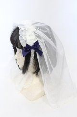 Angelic Pretty / シスターベールヘッドドレス  シロ×ネイビー O-25-07-19-019-AP-AC-IG-OS