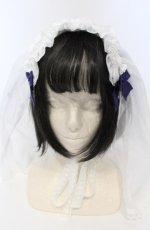画像2: Angelic Pretty / シスターベールヘッドドレス  シロ×ネイビー O-25-07-19-019-AP-AC-IG-ZT488 (2)