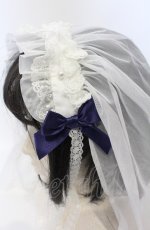 画像3: Angelic Pretty / シスターベールヘッドドレス  シロ×ネイビー O-25-07-19-019-AP-AC-IG-ZT488 (3)