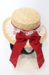 画像3: BABY,THE STARS SHINE BRIGHT / BABYハートマーガレット麦わらハット  ナチュラル×えんじ O-25-07-19-026-BA-AC-IG-ZTK011 (3)