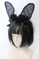 Angelic Pretty / Midnight Bunnyカチューシャ  クロ O-25-07-19-027-AP-AC-IG-OS
