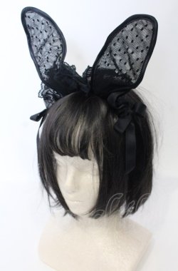 画像1: Angelic Pretty / Midnight Bunnyカチューシャ  クロ O-25-07-19-027-AP-AC-IG-OS