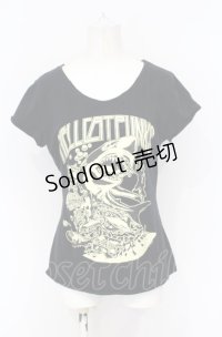 HELL CAT PUNKS / シャークptTシャツ S ブラック O-25-07-21-039-PU-TO-OW-OS
