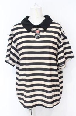 画像1: HELL CAT PUNKS / ボーダーシャツ F アイボリー×ブラック O-25-07-21-040-PU-TO-OW-OS