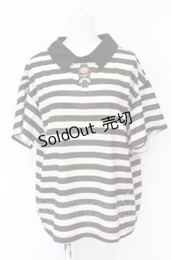 画像1: HELL CAT PUNKS / ボーダーシャツ F アイボリー×ブラック O-25-07-21-040-PU-TO-OW-ZT091