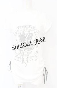 PEACE NOW / ラメプリントドロストカットソー M ホワイト O-25-07-21-041-PU-TO-OW-OS