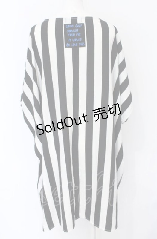 画像3: HELL CAT PUNKS / ストライプビッグTワンピ F ブラック×ホワイト O-25-07-21-044-PU-OP-OW-ZT083 (3)