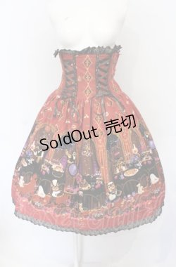 画像1: ALICE and the PIRATES / ミセス・ハロウィンアップルの奇妙な晩餐会スカート  エンジ O-25-07-21-046-PA-SK-YM-OS