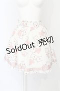 Ank Rouge / ラブレター柄スカート  シロ O-25-07-21-055-CA-SK-IG-OS