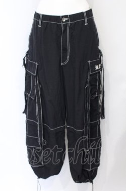 画像1: REFLEM / 2WAYワイドナイロンカーゴパンツ F ブラック O-25-07-21-059-PU-PA-OW-OS
