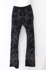 HYSTERIC GLAMOUR / FIRE BEAR柄ジャカード ニットパンツ  ブラック O-25-07-21-061-PU-PA-OW-OS
