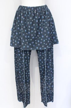 画像1: Candy Stripper / DRESSED UP FLOWER SKIRT PANTS　スカートパンツ 公式展開ブラック（緑みのある黒） F O-25-07-21-062-PU-PA-OW-OS