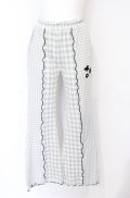 Candy Stripper / GINGHAM FLARE PANTS 2 ライトグレー O-25-07-21-063-PU-PA-OW-OS