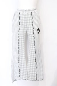Candy Stripper / GINGHAM FLARE PANTS 2 ライトグレー O-25-07-21-063-PU-PA-OW-OS