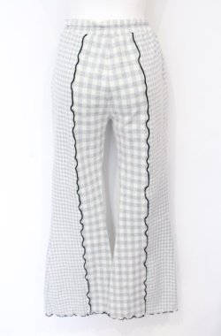 画像2: Candy Stripper / GINGHAM FLARE PANTS 2 ライトグレー O-25-07-21-063-PU-PA-OW-OS