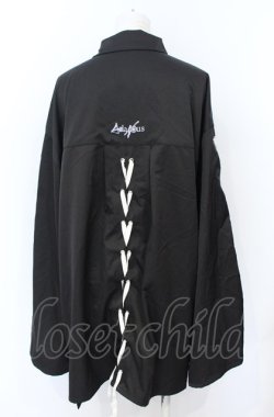 画像3: AdaNous / 亜陀那珠 陰陽レースアップシャツ F ブラック O-25-07-21-067-PU-BL-OW-OS