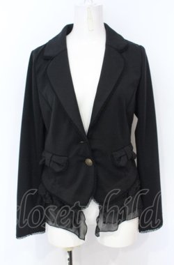 画像1: axes femme / リボンポケットカットジャケット M クロ O-25-07-21-068-AX-JA-OW-OS