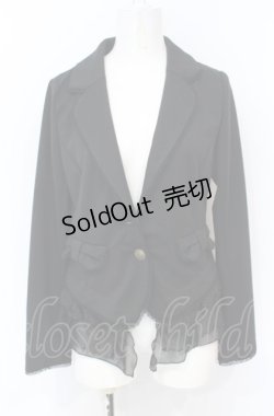 画像1: axes femme / リボンポケットカットジャケット M クロ O-25-07-21-068-AX-JA-OW-OS