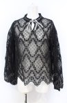 画像1: axes femme / 総レース袖ボリュームブラウス M クロ O-25-07-21-069-AX-BL-OW-ZT220 (1)