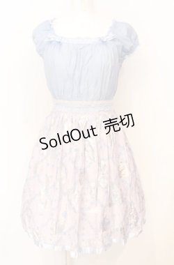 画像1: Secret Honey / 箔プリントワンピース  サックス×ラベンダー O-25-07-21-072-CA-OP-OW-ZT483