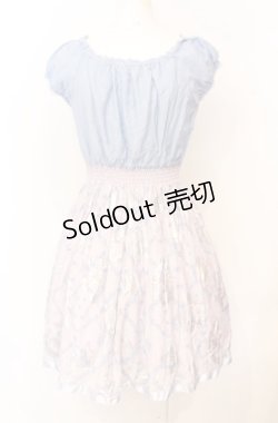 画像3: Secret Honey / 箔プリントワンピース  サックス×ラベンダー O-25-07-21-072-CA-OP-OW-ZT483