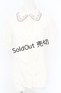 axes femme / トランプアイコン刺繍ブラウス M キナリ O-25-07-21-075-AX-BL-OW-OS