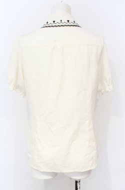 画像3: axes femme / トランプアイコン刺繍ブラウス M キナリ O-25-07-21-075-AX-BL-OW-OS