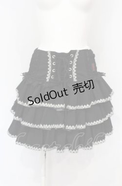 画像1: Ozz Croce / レースアップティアードスカート  ブラック O-25-07-21-081-OO-SK-OW-OS