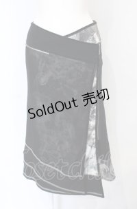 Ozz On / 転写プリントメッシュレイヤードスカート  ブラック O-25-07-21-085-OO-SK-OW-OS