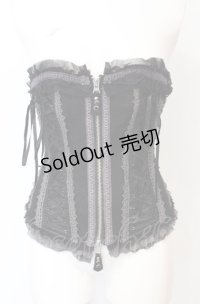 Ozz Croce / ダブルレースアップオーバーバストコルセット  ブラック O-25-07-21-086-OO-TO-OW-OS