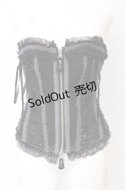 画像1: Ozz Croce / ダブルレースアップオーバーバストコルセット  ブラック O-25-07-21-086-OO-TO-OW-OS