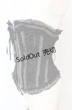 画像2: Ozz Croce / ダブルレースアップオーバーバストコルセット  ブラック O-25-07-21-086-OO-TO-OW-OS