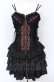 画像1: Ozz Croce / 薔薇刺繍サイド編み上げビスチェワンピース  ブラック×レッド O-25-07-21-087-OO-OP-OW-OS (1)