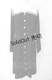 E hyphen world gallery / セーラーワンピース M クロ×シロ O-25-07-21-088-LO-OP-OW-OS