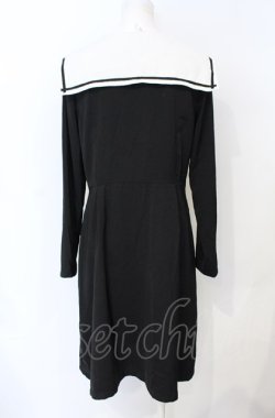 画像2: E hyphen world gallery / セーラーワンピース M クロ×シロ O-25-07-21-088-LO-OP-OW-OS