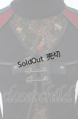 画像2: Ozz On / 柄ニット切り替えレイヤードトップス  ブラック×レッド O-25-07-21-090-OO-TO-OW-OS
