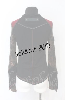 画像3: Ozz On / 柄ニット切り替えレイヤードトップス  ブラック×レッド O-25-07-21-090-OO-TO-OW-OS