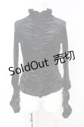 Ozz On / ビーズ配色ベロアギャザートップス  ブラック O-25-07-21-091-OO-TO-OW-OS