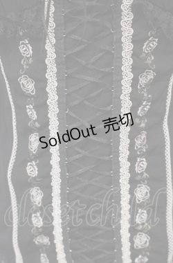 画像2: Ozz Croce / 薔薇刺繍レースアッププルオーバー  ブラック O-25-07-21-092-OO-TO-OW-OS