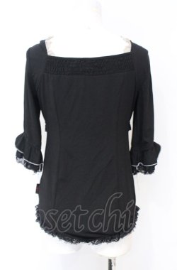 画像3: Ozz Croce / 薔薇刺繍レースアッププルオーバー  ブラック O-25-07-21-092-OO-TO-OW-OS