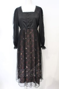 axes femme POETIQUE / 白雪姫ワンピース M クロ×ワイン O-25-07-21-093-AX-OP-OW-OS