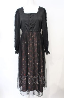 画像1: axes femme POETIQUE / 白雪姫ワンピース M クロ×ワイン O-25-07-21-093-AX-OP-OW-OS