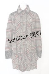 Ozz Croce / エンブレムワッペンチェックワンピース  ブラウン系 O-25-07-21-094-OO-OP-OW-OS