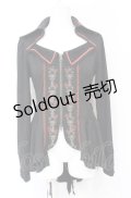 Ozz Croce / 薔薇刺繍ZIPジャケット  ブラック×レッド O-25-07-21-095-OO-JA-OW-OS