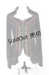 Ozz Croce / 薔薇刺繍ZIPジャケット  ブラック×レッド O-25-07-21-095-OO-JA-OW-OS