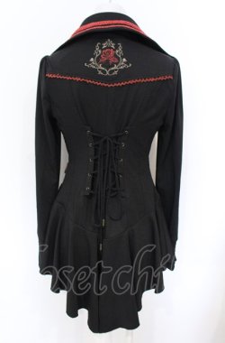 画像2: Ozz Croce / 薔薇刺繍ZIPジャケット  ブラック×レッド O-25-07-21-095-OO-JA-OW-OS