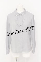 an another angelus / カットワーク刺繍ジャボ付きブラウス  ブルーグレー O-25-07-21-010-CA-BL-OW-ZT0731D