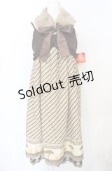 axes femme kawaii / ライオン・キングリボンワンピース M ベージュ O-25-07-21-097-AX-OP-OW-OS
