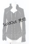 Ozz Croce / 異素材切り替えレースアップトップス  ブラック O-25-07-21-099-OO-TO-OW-OS